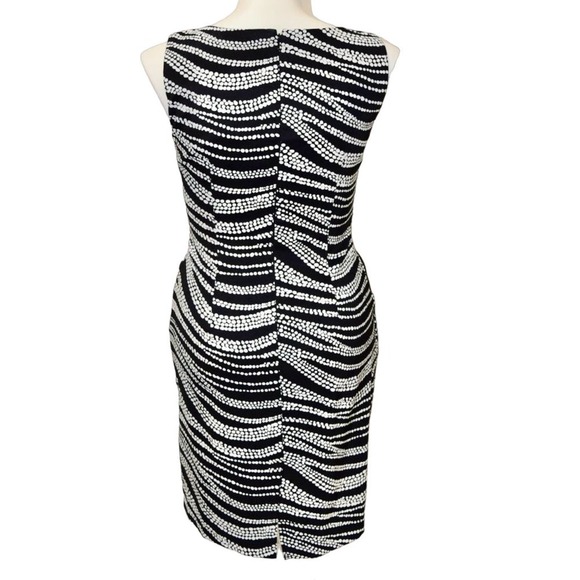 CONNECTED APPAREL black & white sleeveless Dress with red bow women's size 12 - Picture 2 of 2